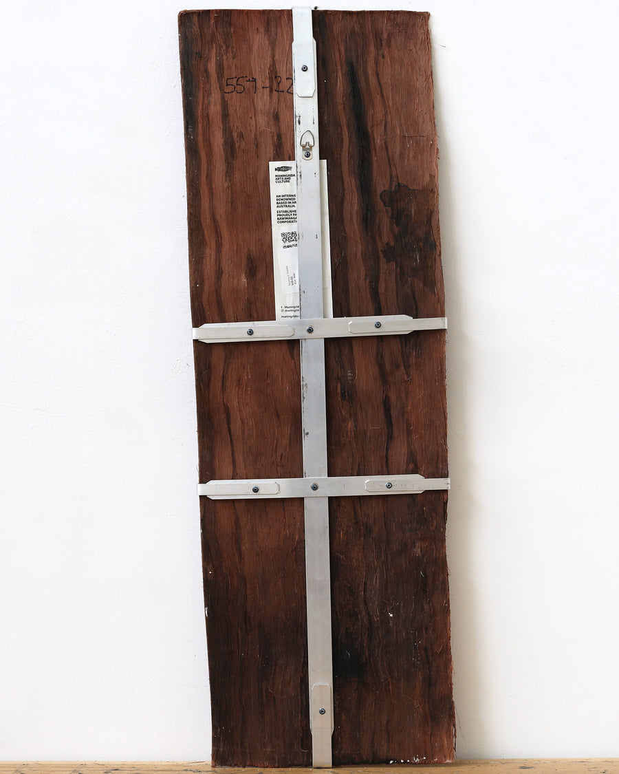 Aboriginal Artwork by Seymour Wulida, Wak Wak, 79x26cm Bark Painting