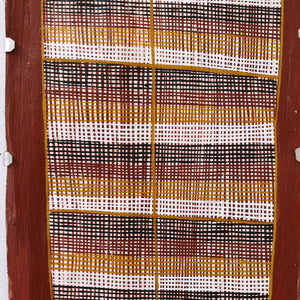 Aboriginal Artwork by Seymour Wulida, Wak Wak, 101x25cm Bark Painting - ART ARK®