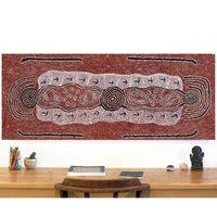 Aboriginal Artwork by Shakira Napaljarri Morris, Yarungkanyi Jukurrpa (Mt Doreen Dreaming), 152x61cm