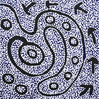 Aboriginal Artwork by Shakira Napaljarri Morris, Yankirri Jukurrpa (Emu Dreaming) - Ngarlikirlangu, 30x30cm