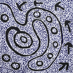 Aboriginal Art by Shakira Napaljarri Morris, Yankirri Jukurrpa (Emu Dreaming) - Ngarlikirlangu, 30x30cm - ART ARK®