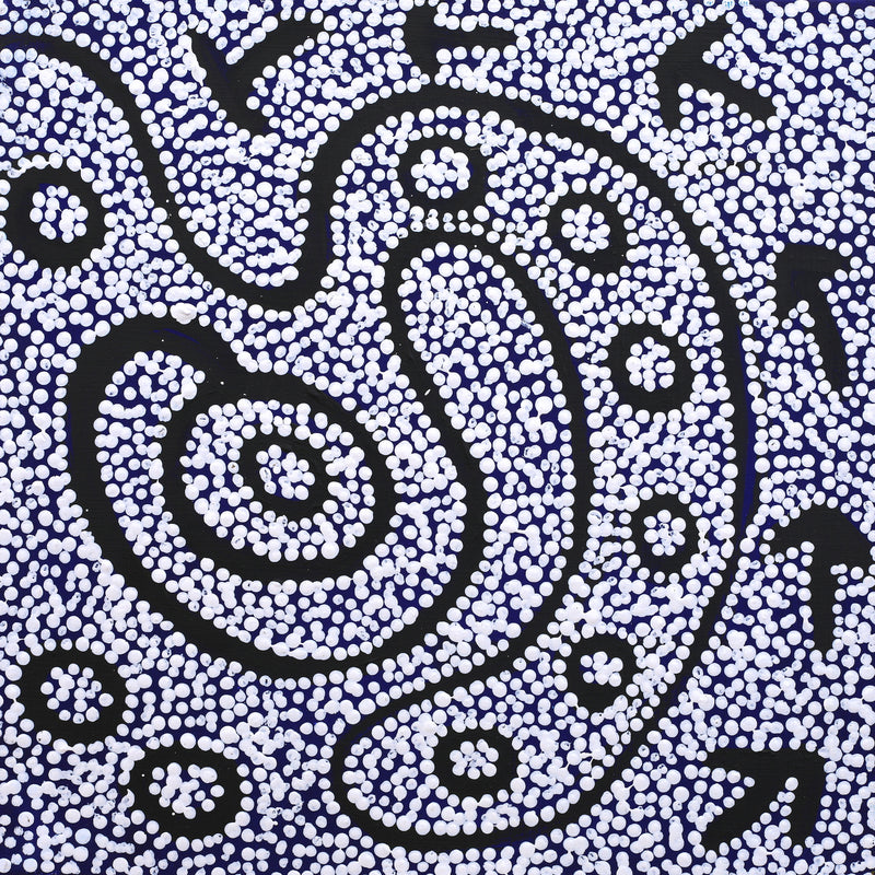 Aboriginal Artwork by Shakira Napaljarri Morris, Yankirri Jukurrpa (Emu Dreaming) - Ngarlikirlangu, 30x30cm