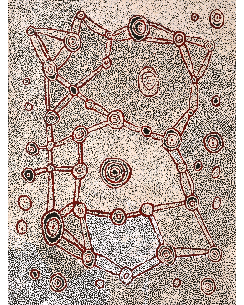 Shane Jampijinpa Brown, Ngapa Jukurrpa (Water Dreaming) - Puyurru, 122x91cm