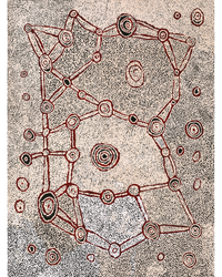 Shane Jampijinpa Brown, Ngapa Jukurrpa (Water Dreaming) - Puyurru, 122x91cm