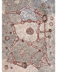 Shane Jampijinpa Brown, Ngapa Jukurrpa (Water Dreaming) - Puyurru, 122x91cm