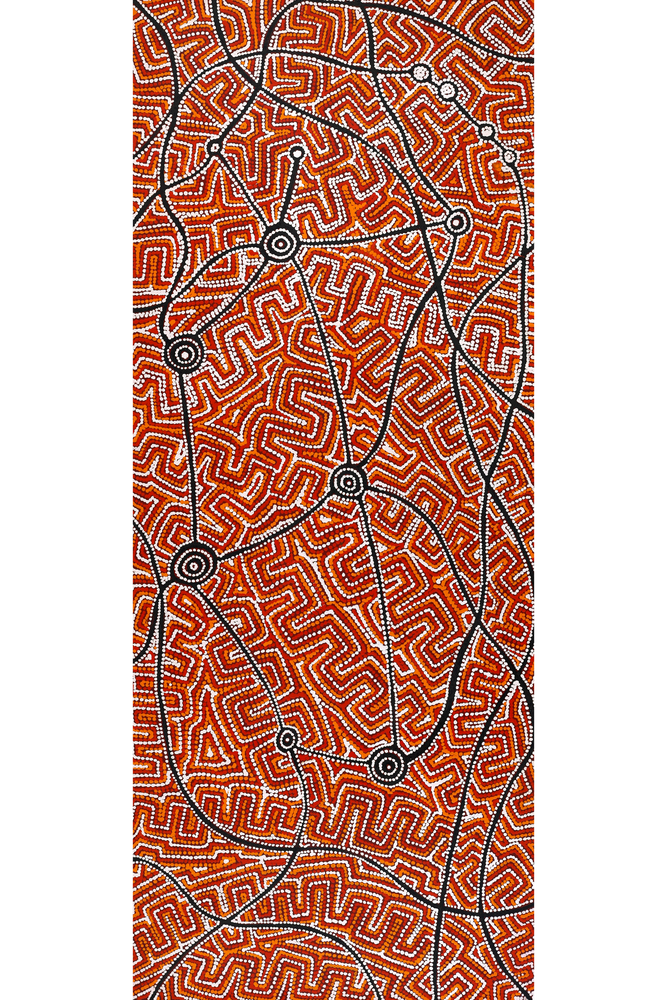 Aboriginal Artwork by Shanna Napanangka Williams, Seven Sisters Dreaming, 152x61cm