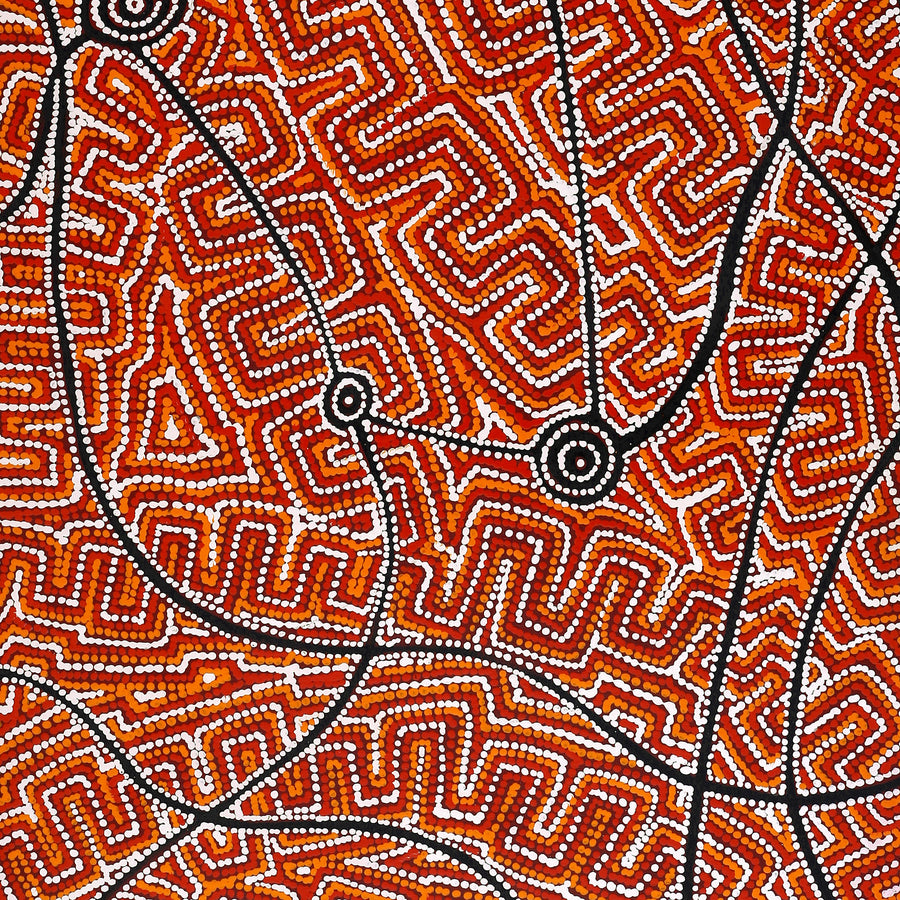 Aboriginal Artwork by Shanna Napanangka Williams, Seven Sisters Dreaming, 152x61cm