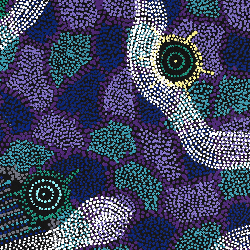 Aboriginal Artwork by Shanna Napanangka Williams, Seven Sisters Dreaming, 76x76cm