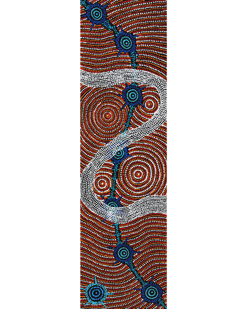 Aboriginal Artwork by Shanna Napanangka Williams, Seven Sisters Dreaming, 107x30cm