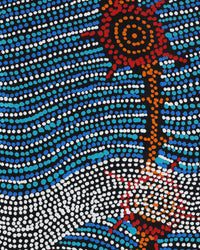 Aboriginal Artwork by Shanna Napanangka Williams, Seven Sisters Dreaming, 107x30cm