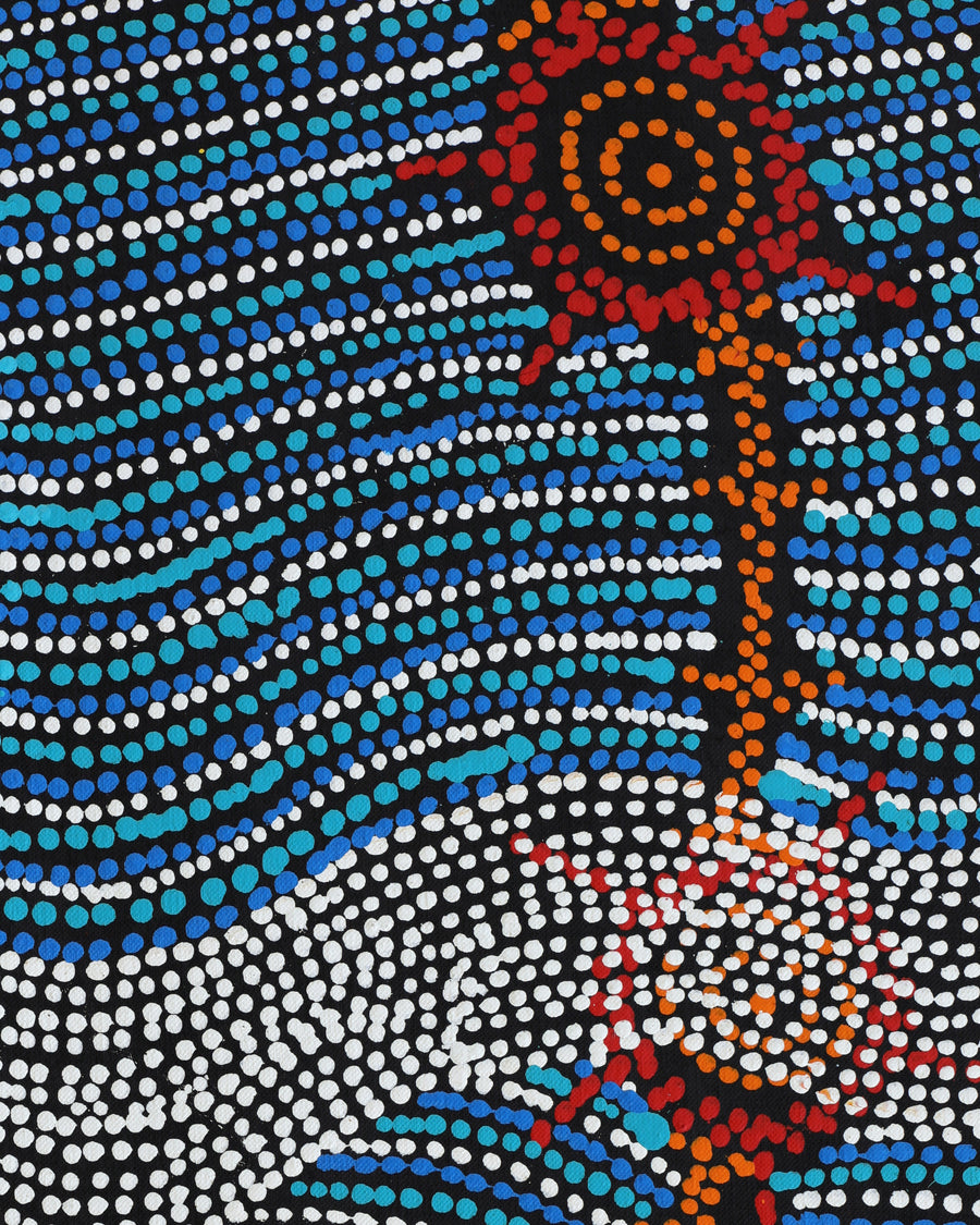 Aboriginal Artwork by Shanna Napanangka Williams, Seven Sisters Dreaming, 107x30cm