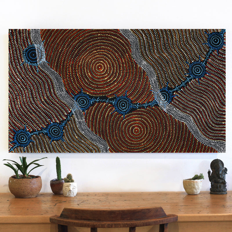 Aboriginal Artwork by Shanna Napanangka Williams, Seven Sisters Dreaming, 107x61cm