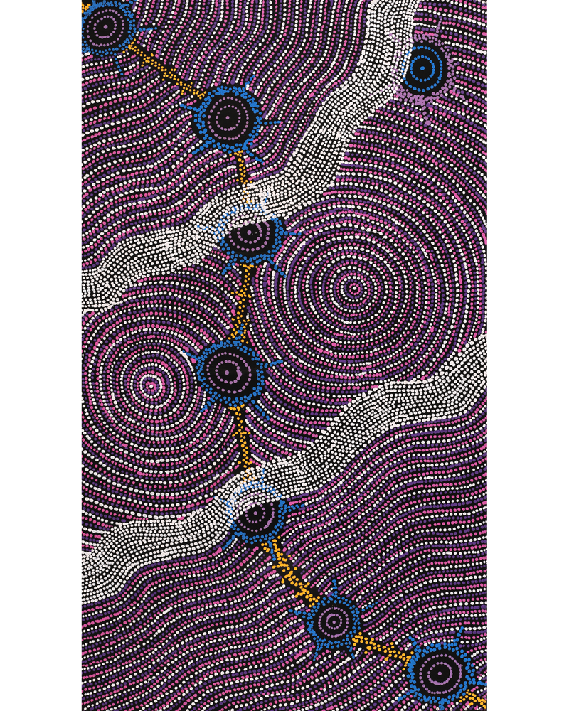 Aboriginal Artwork by Shanna Napanangka Williams, Seven Sisters Dreaming, 107x61cm
