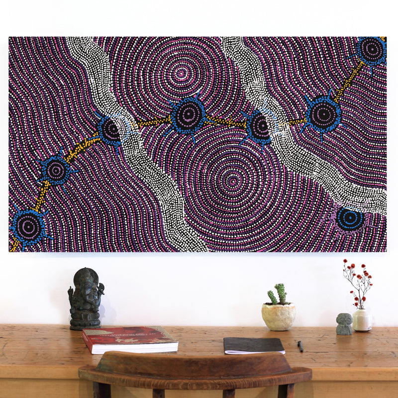 Aboriginal Artwork by Shanna Napanangka Williams, Seven Sisters Dreaming, 107x61cm