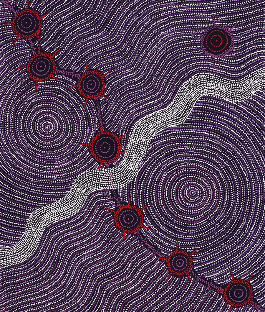 Aboriginal Artwork by Shanna Napanangka Williams, Seven Sisters Dreaming, 107x91cm