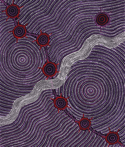 Aboriginal Art by Shanna Napanangka Williams, Seven Sisters Dreaming, 107x91cm - ART ARK®