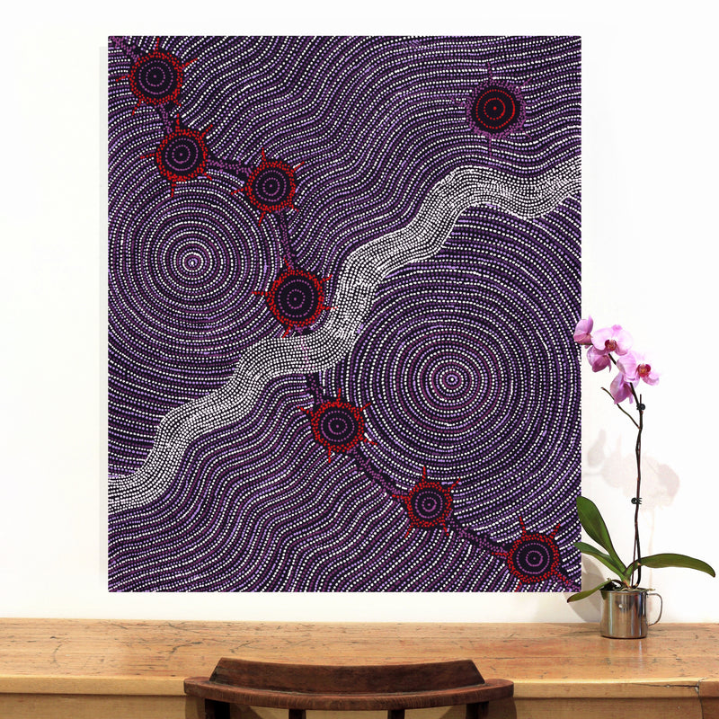 Aboriginal Artwork by Shanna Napanangka Williams, Seven Sisters Dreaming, 107x91cm