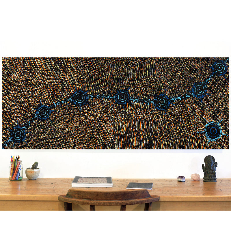 Aboriginal Artwork by Shanna Napanangka Williams, Seven Sisters Dreaming, 152x61cm