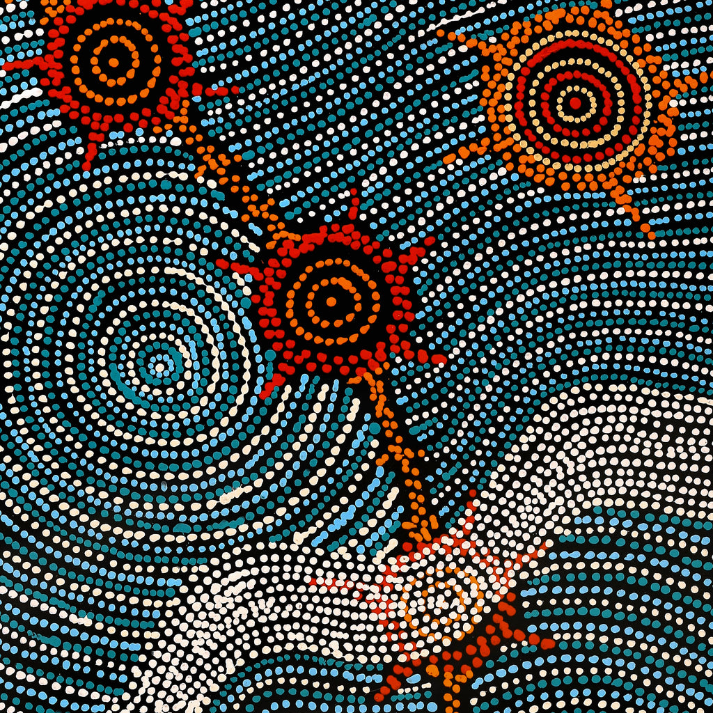 Aboriginal Art by Shanna Napanangka Williams, Seven Sisters Dreaming, 122x46cm - ART ARK®