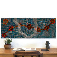 Aboriginal Artwork by Shanna Napanangka Williams, Seven Sisters Dreaming, 122x46cm