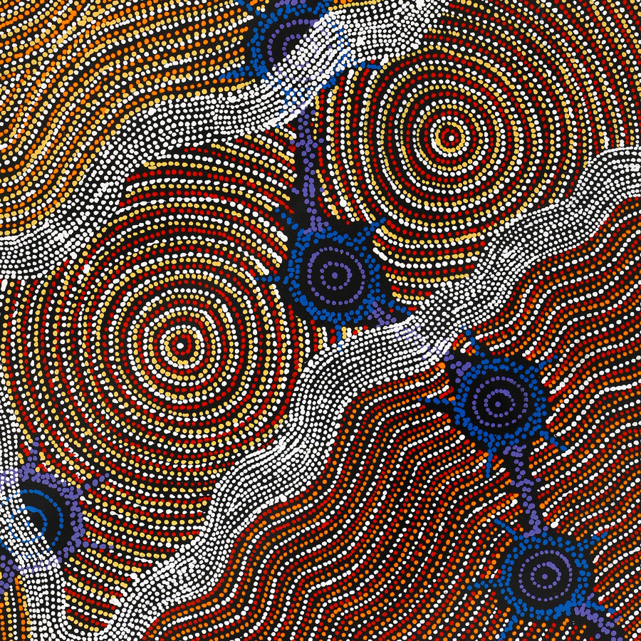 Aboriginal Artwork by Shanna Napanangka Williams, Seven Sisters Dreaming, 122x76cm