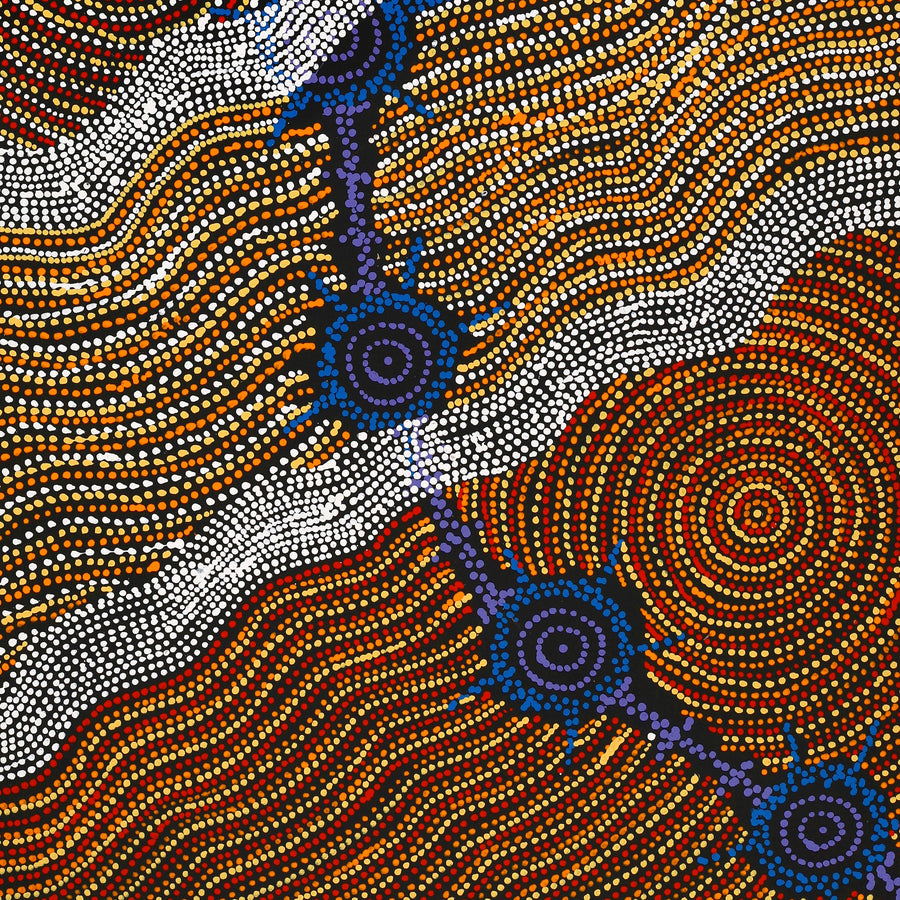 Aboriginal Artwork by Shanna Napanangka Williams, Seven Sisters Dreaming, 122x76cm