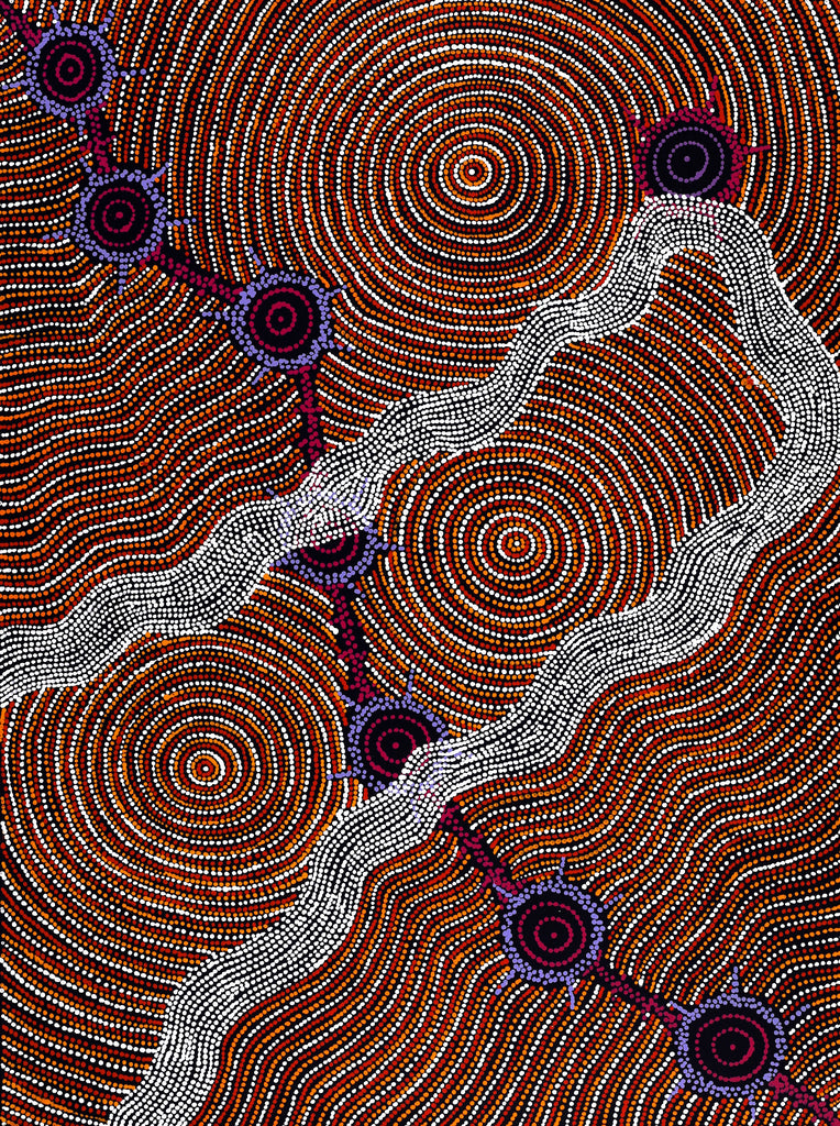 Aboriginal Artwork by Shanna Napanangka Williams, Seven Sisters Dreaming, 122x91cm