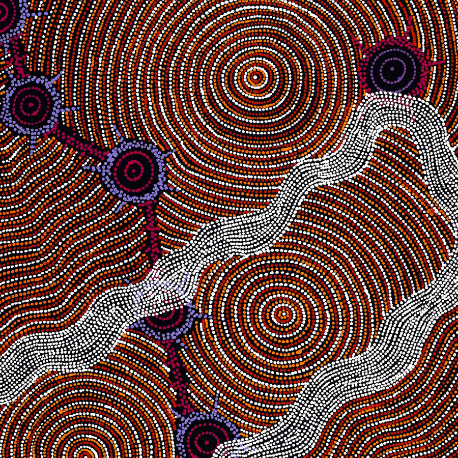 Aboriginal Artwork by Shanna Napanangka Williams, Seven Sisters Dreaming, 122x91cm