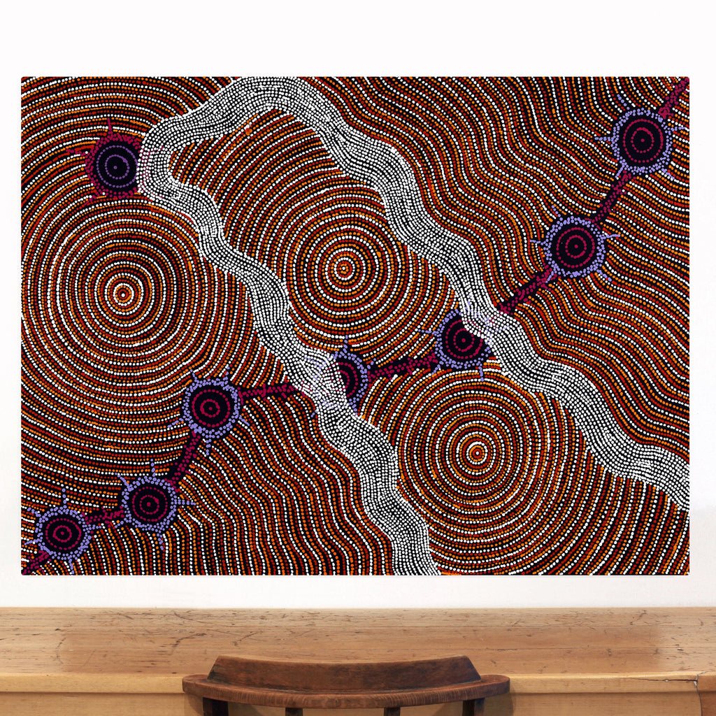 Aboriginal Art by Shanna Napanangka Williams, Seven Sisters Dreaming, 122x91cm - ART ARK®