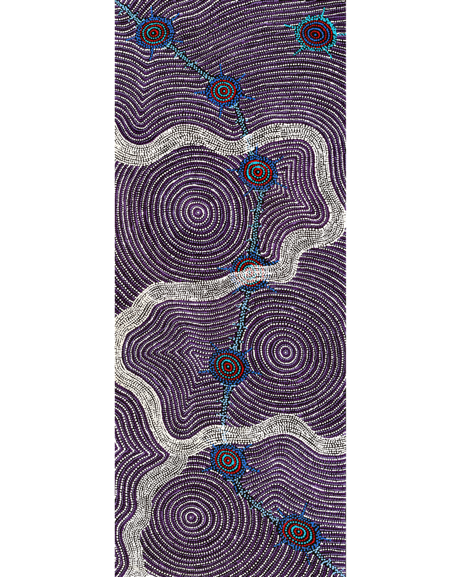 Aboriginal Artwork by Shanna Napanangka Williams, Seven Sisters Dreaming, 152x61cm