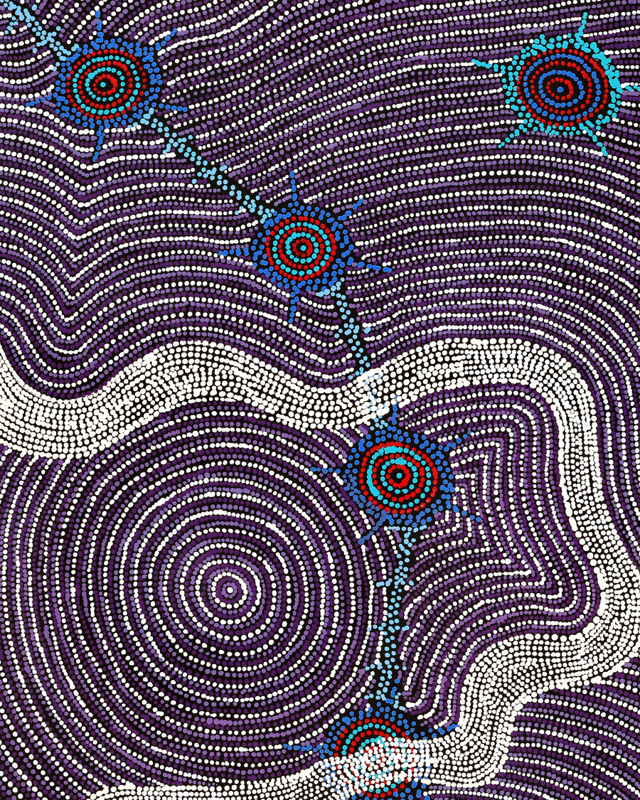 Aboriginal Artwork by Shanna Napanangka Williams, Seven Sisters Dreaming, 152x61cm