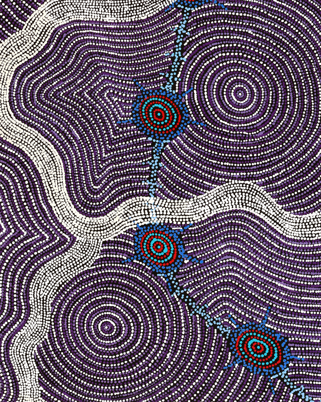 Aboriginal Artwork by Shanna Napanangka Williams, Seven Sisters Dreaming, 152x61cm