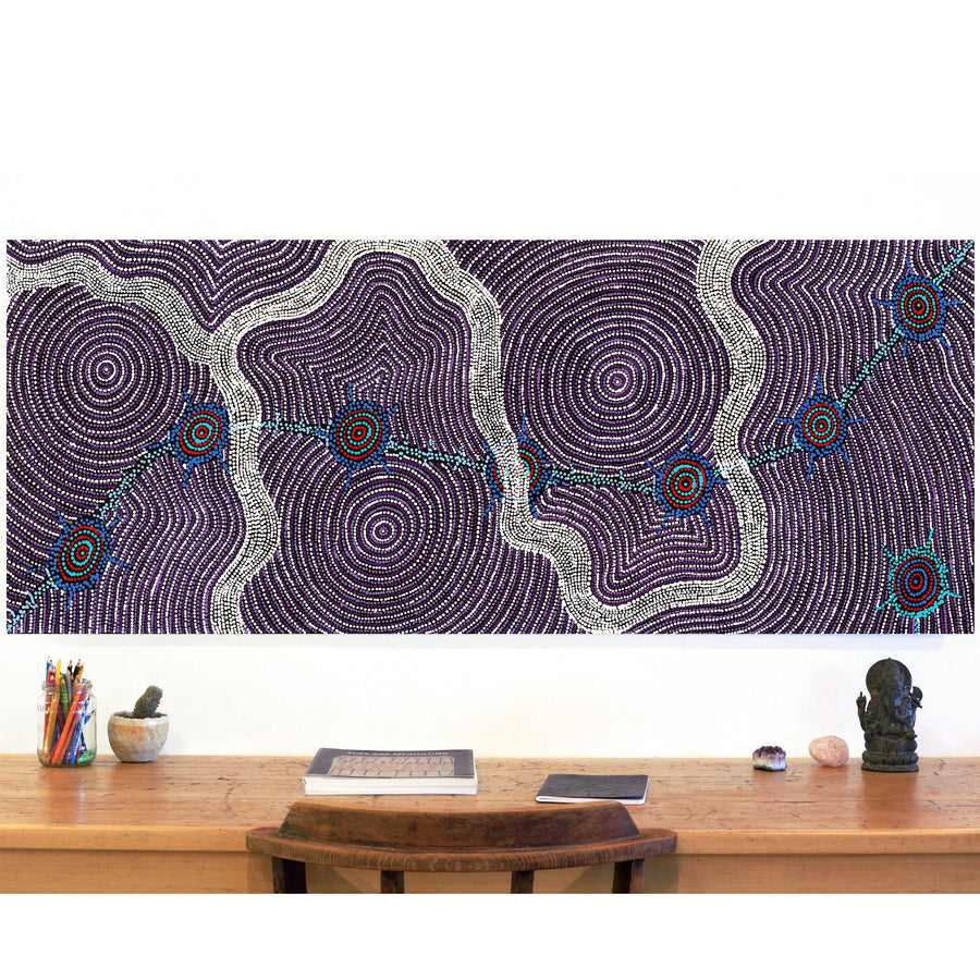 Aboriginal Artwork by Shanna Napanangka Williams, Seven Sisters Dreaming, 152x61cm