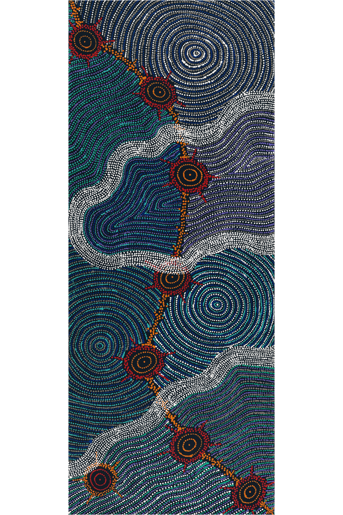 Aboriginal Artwork by Shanna Napanangka Williams, Seven Sisters Dreaming, 152x61cm