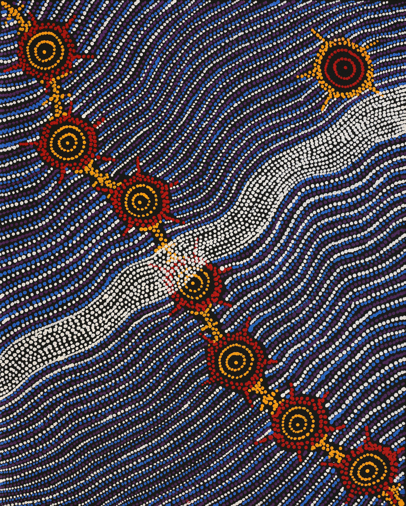 Aboriginal Artwork by Shanna Napanangka Williams, Seven Sisters Dreaming, 76x61cm