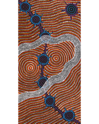 Aboriginal Artwork by Shanna Napanangka Williams, Seven Sisters Dreaming, 91x46cm