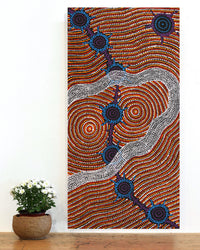 Aboriginal Artwork by Shanna Napanangka Williams, Seven Sisters Dreaming, 91x46cm