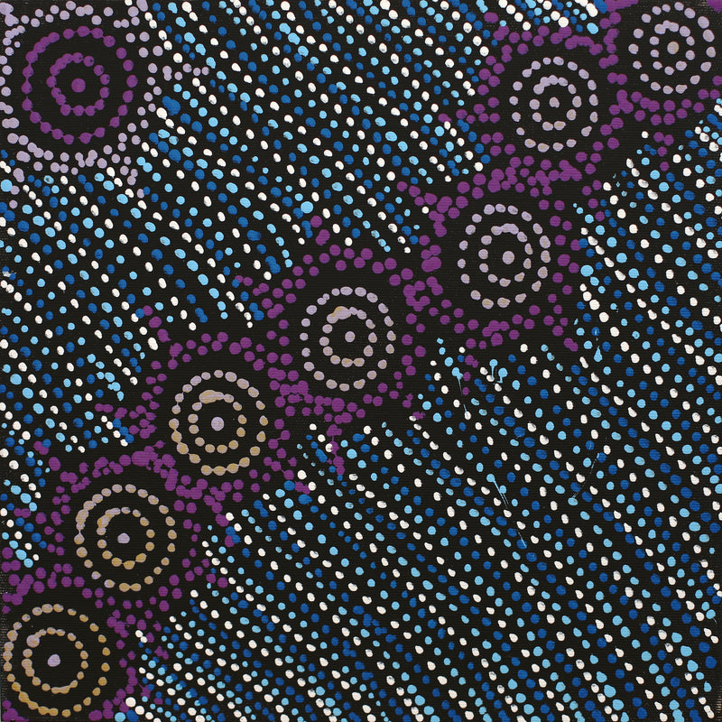 Aboriginal Artwork by Shanna Napanangka Williams, Napaljarri-Warnu Jukurrpa ( Seven Sisters Dreaming), 30x30cm