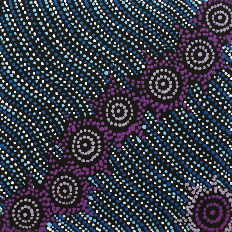Aboriginal Artwork by Shanna Napanangka Williams, Napaljarri-Warnu Jukurrpa ( Seven Sisters Dreaming), 30x30cm