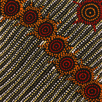 Aboriginal Artwork by Shanna Napanangka Williams, Napaljarri-Warnu Jukurrpa ( Seven Sisters Dreaming), 30x30cm