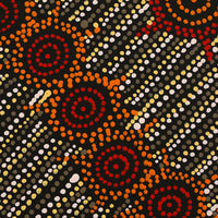 Aboriginal Artwork by Shanna Napanangka Williams, Napaljarri-Warnu Jukurrpa ( Seven Sisters Dreaming), 30x30cm