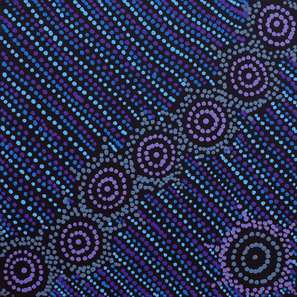 Aboriginal Artwork by Shanna Napanangka Williams, Napaljarri-Warnu Jukurrpa ( Seven Sisters Dreaming), 30x30cm