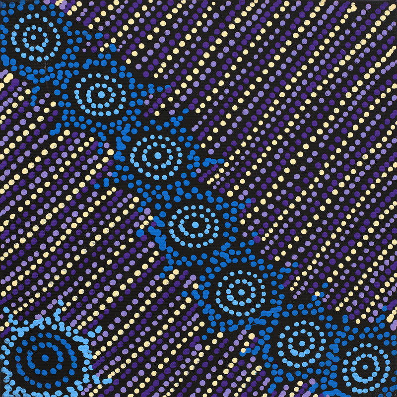 Aboriginal Artwork by Shanna Napanangka Williams, Napaljarri-Warnu Jukurrpa ( Seven Sisters Dreaming), 30x30cm