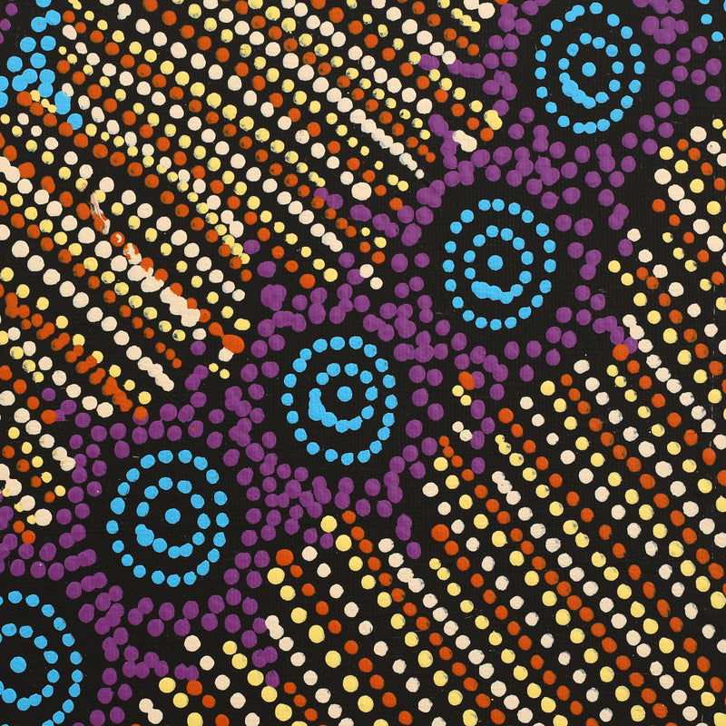 Aboriginal Artwork by Shanna Napanangka Williams, Napaljarri-Warnu Jukurrpa ( Seven Sisters Dreaming), 30x30cm