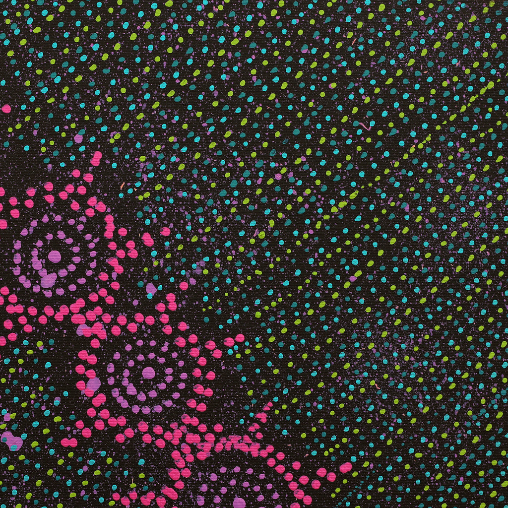 Aboriginal Artwork by Shanna Napanangka Williams, Napaljarri-Warnu Jukurrpa ( Seven Sisters Dreaming), 30x30cm