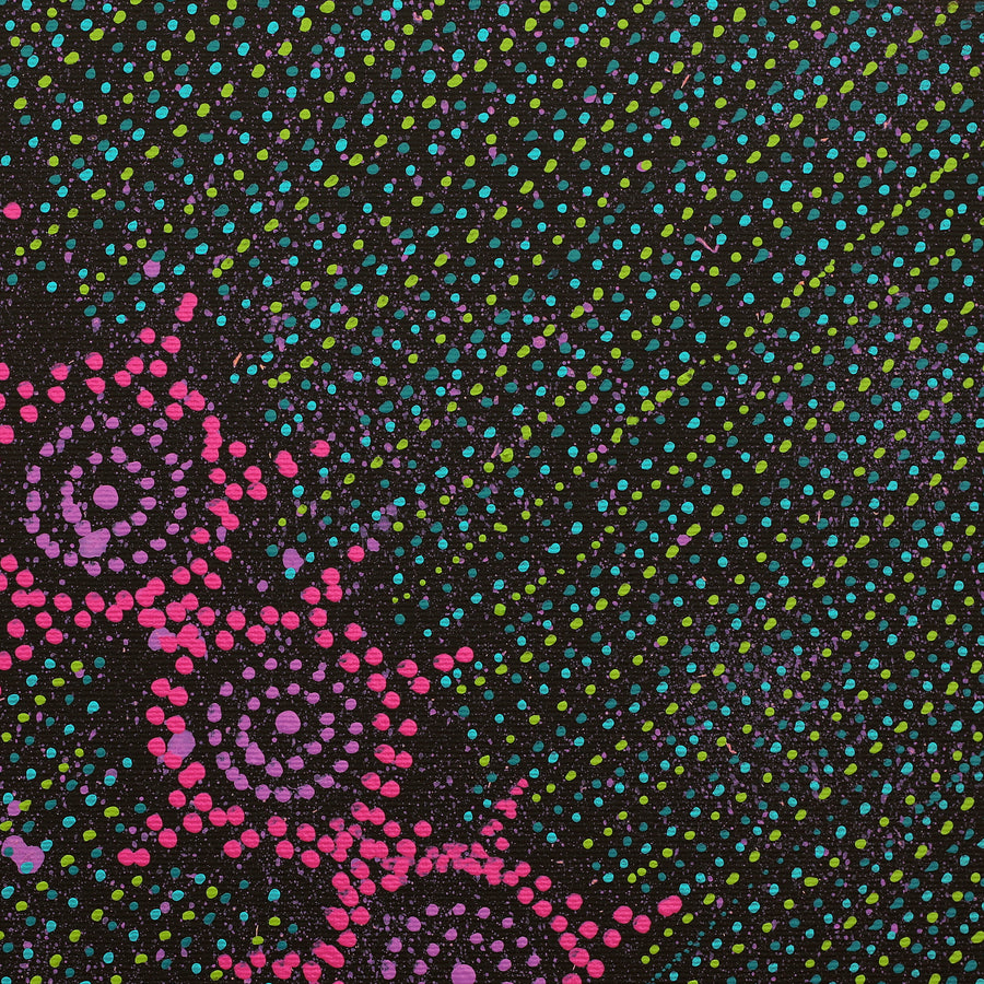 Aboriginal Artwork by Shanna Napanangka Williams, Napaljarri-Warnu Jukurrpa ( Seven Sisters Dreaming), 30x30cm