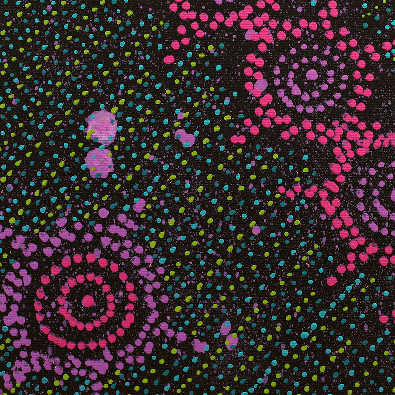 Aboriginal Artwork by Shanna Napanangka Williams, Napaljarri-Warnu Jukurrpa ( Seven Sisters Dreaming), 30x30cm