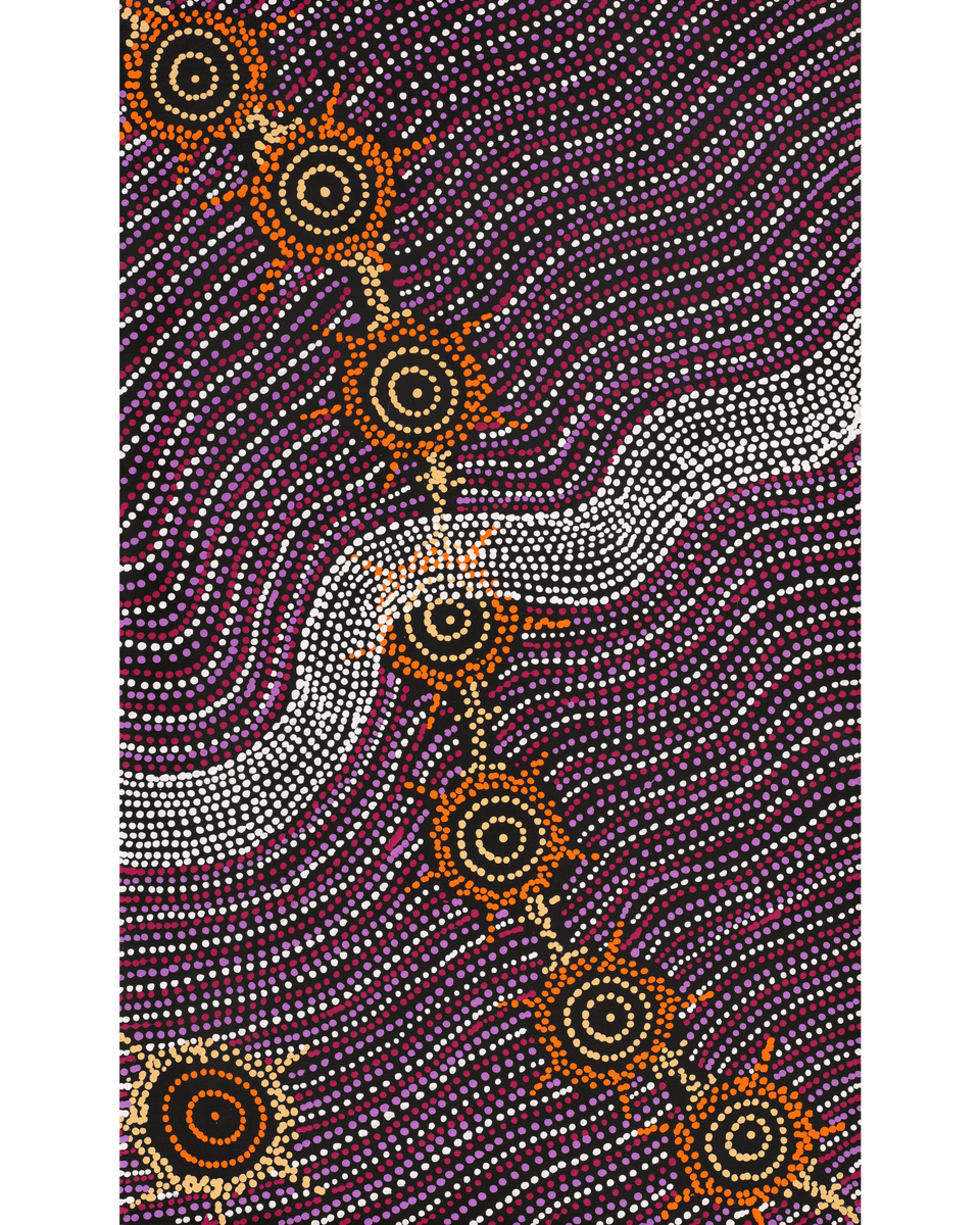 Aboriginal Artwork by Shanna Napanangka Williams, Seven Sisters Dreaming, 76x46cm