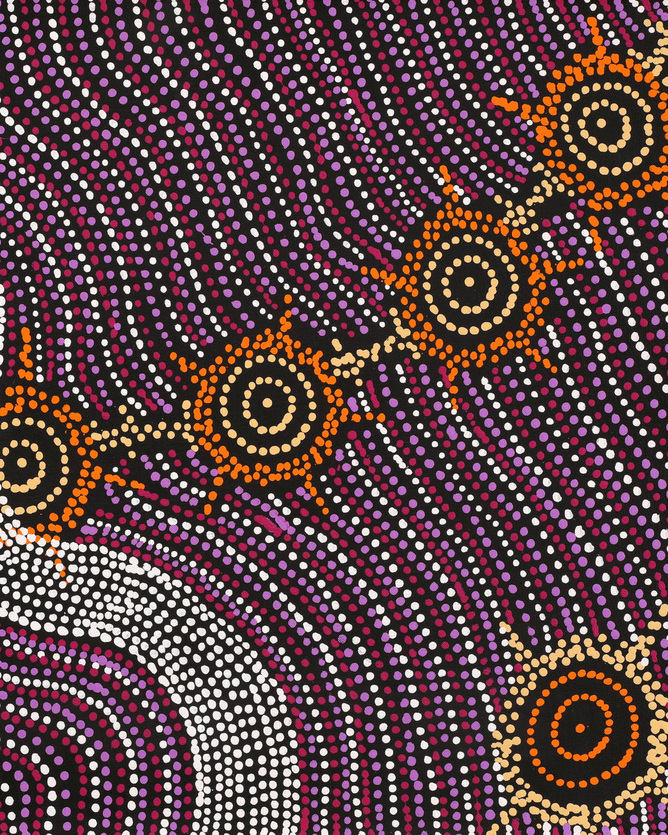 Aboriginal Artwork by Shanna Napanangka Williams, Seven Sisters Dreaming, 76x46cm