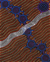 Aboriginal Artwork by Shanna Napanangka Williams, Napaljarri-warnu Jukurrpa (Seven Sisters Dreaming), 50x40cm